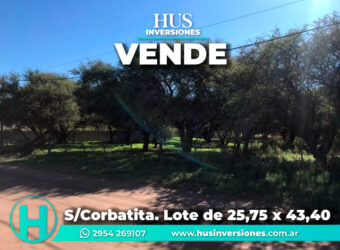 Lote de 25,75 x 43,40 S/ Corbatita (Toay)