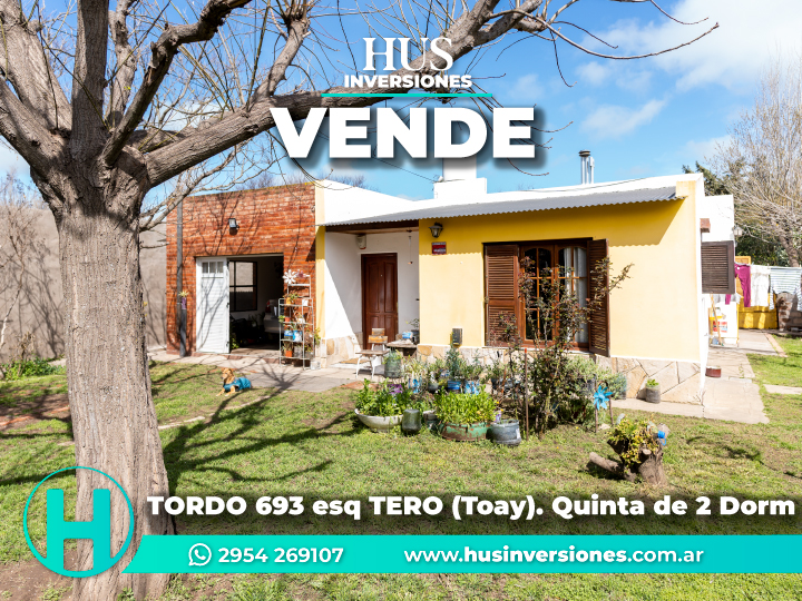 TORDO 693 esq TERO (Toay). Quinta de 2 Dorm