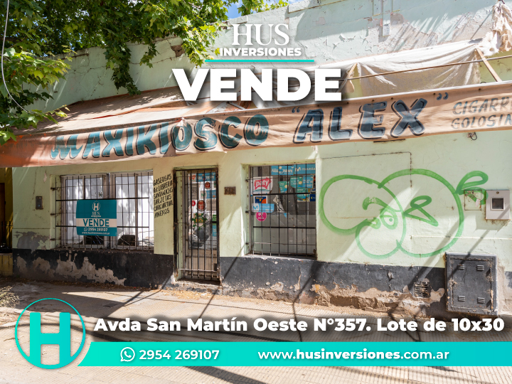 Avda San Martín Oeste N°357. Lote de 10×30