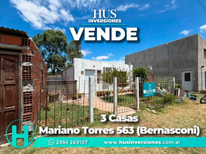 Mariano Torres 563 (Bernasconi). 3 Casas