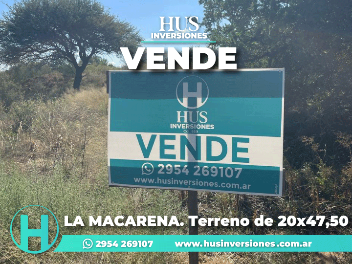 LA MACARENA. Terreno de 20×47,50 – S/ Limonera Grande