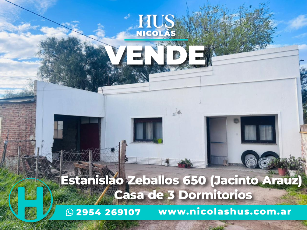 Estanislao Zeballos 650 (Jacinto Arauz)  Casa de 3 Dormitorios