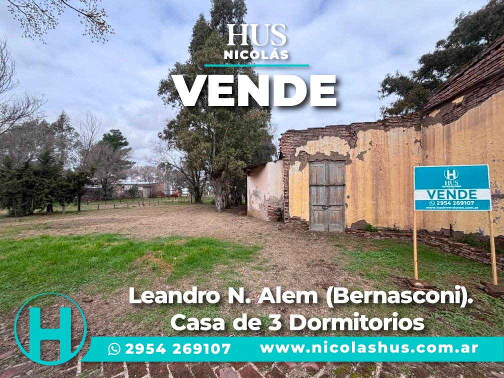 Leandro N. Alem (Bernasconi). Casa de 3 Dormitorios